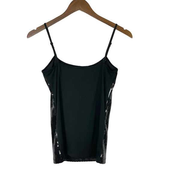 LOFT | NWT Black Sequins Adjustable Spaghetti Strap Layering Cami Tank - Picture 3 of 8
